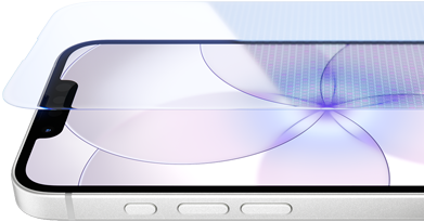 iPhone 17e, parte delantera con Ceramic Shield 2, parte lateral, color blanco, botones: Acción y volumen