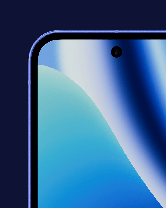 Primer plano de la pantalla del dispositivo Pixel con fondo de pantalla.